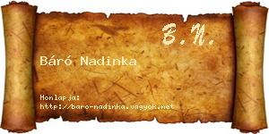 Báró Nadinka névjegykártya